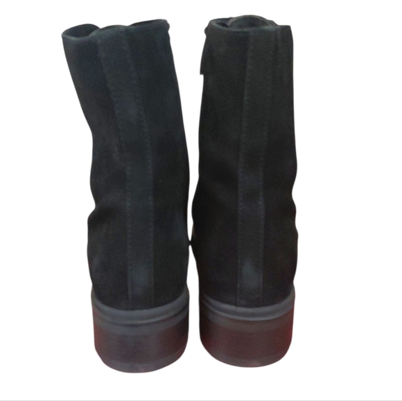 La Canadienne Suttan Black Suede Combat Boot Women's Black Waterproof Bootie 10 - Picture 6 of 11